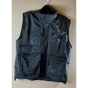 Common Man Dale Waters LARGE Utility Vest Hunting fishing Men Fleece Lined Vinyl